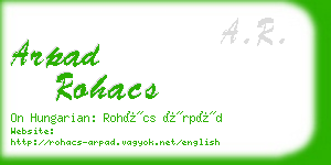 arpad rohacs business card